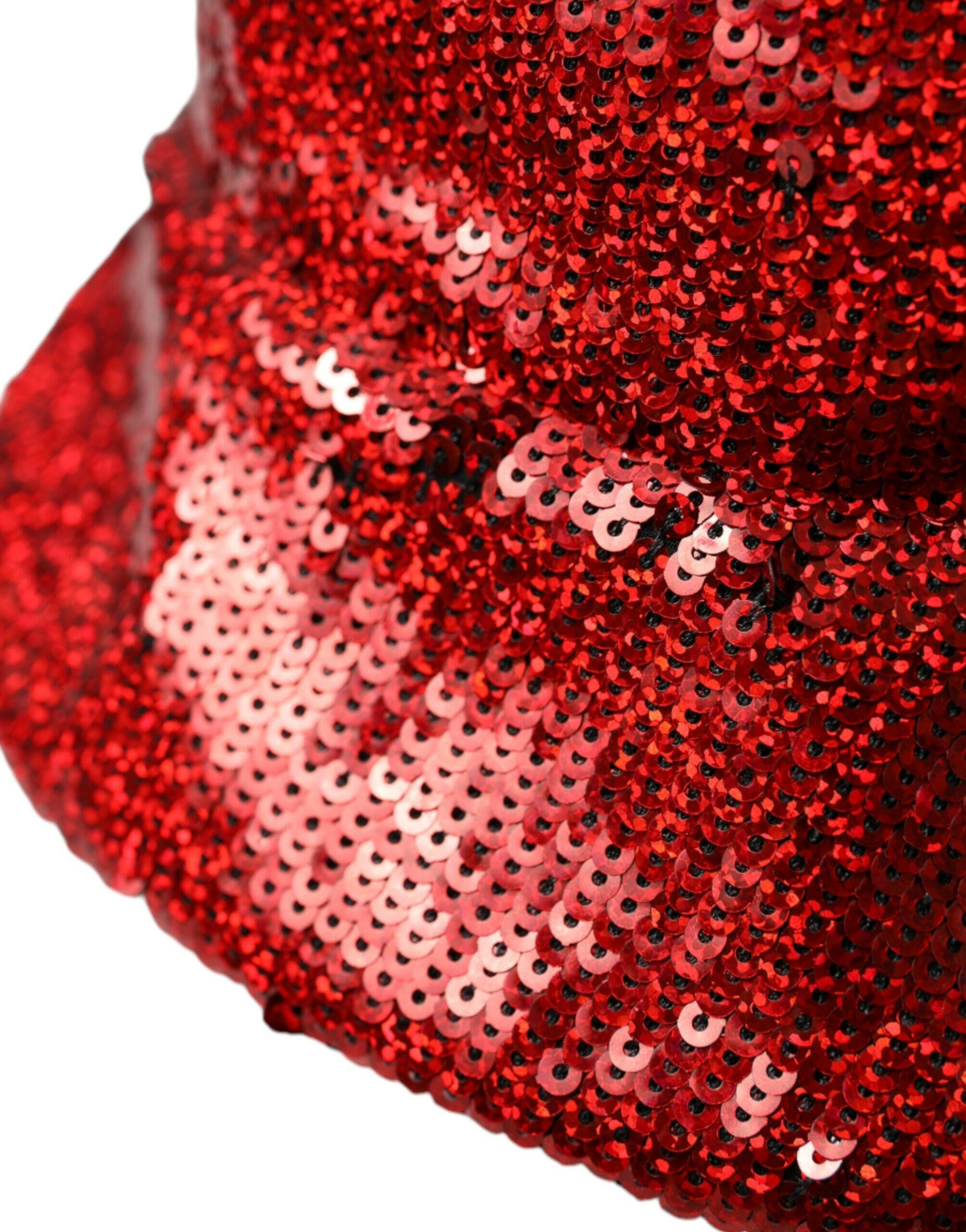 Dolce & Gabbana Red Sequined Nylon Bucket Hat Men -   -  Dolce & Gabbana.