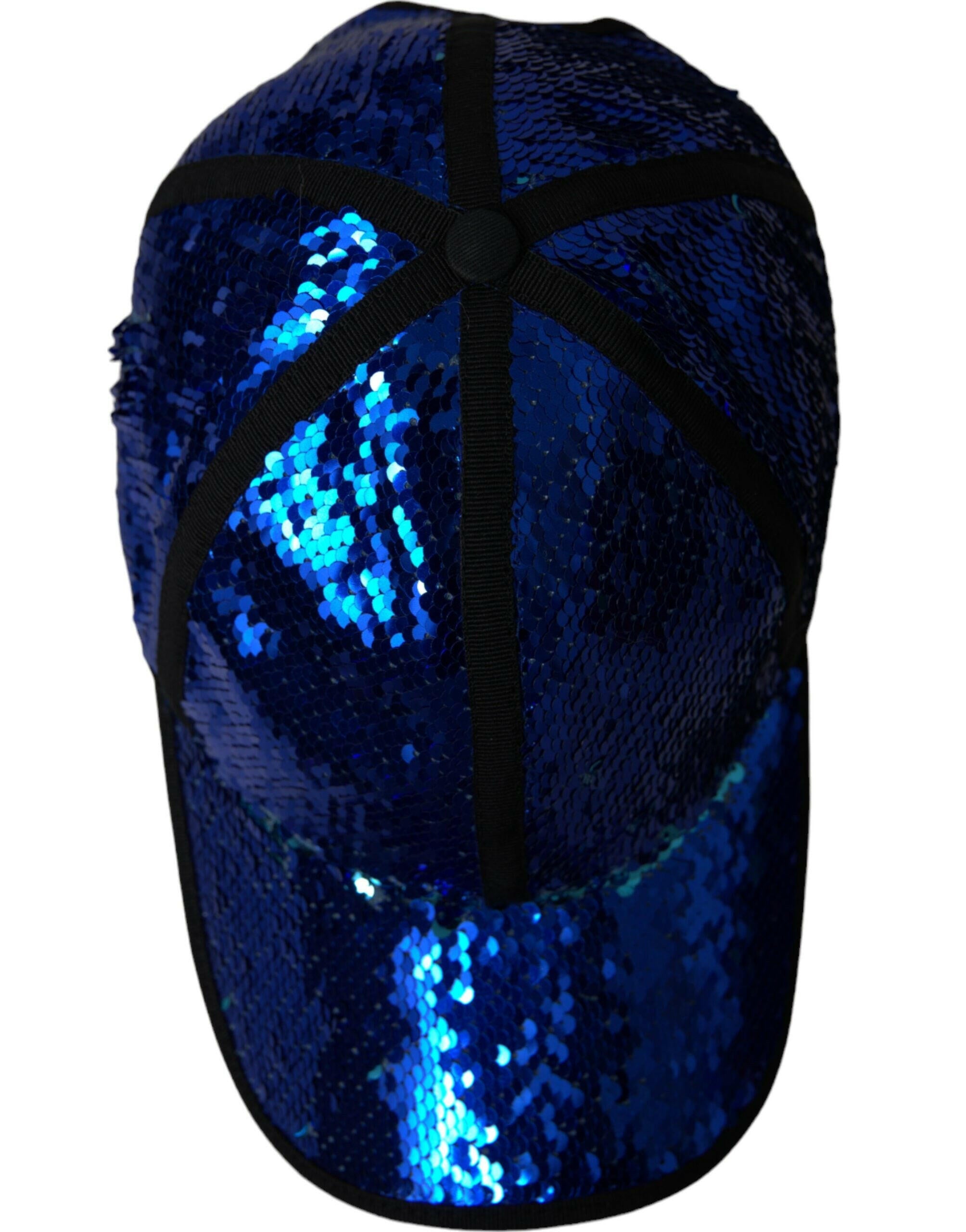 Dolce & Gabbana Royal Blue Sequin Baseball Hat Men -   -  Dolce & Gabbana.
