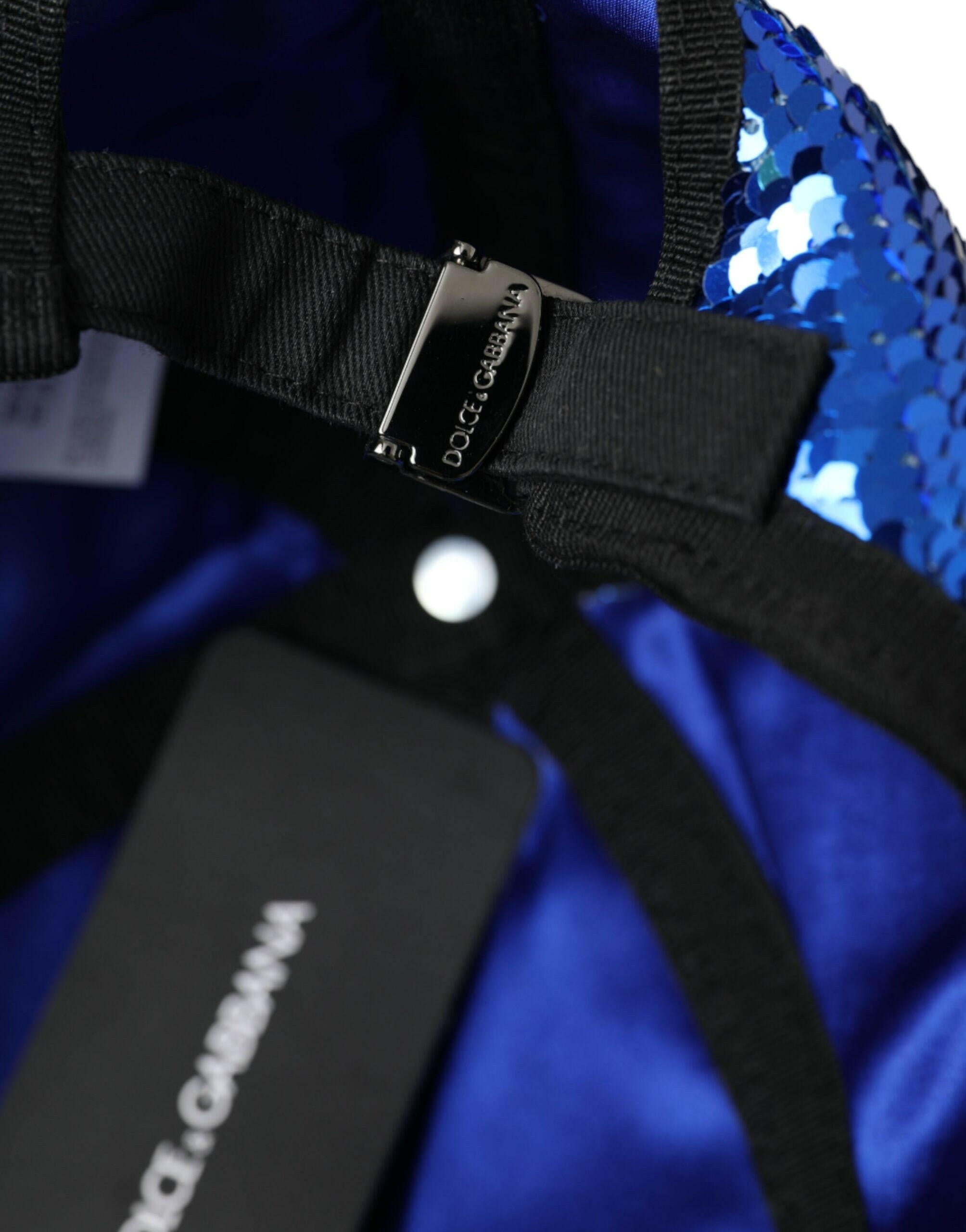 Dolce & Gabbana Royal Blue Sequin Baseball Hat Men -   -  Dolce & Gabbana.