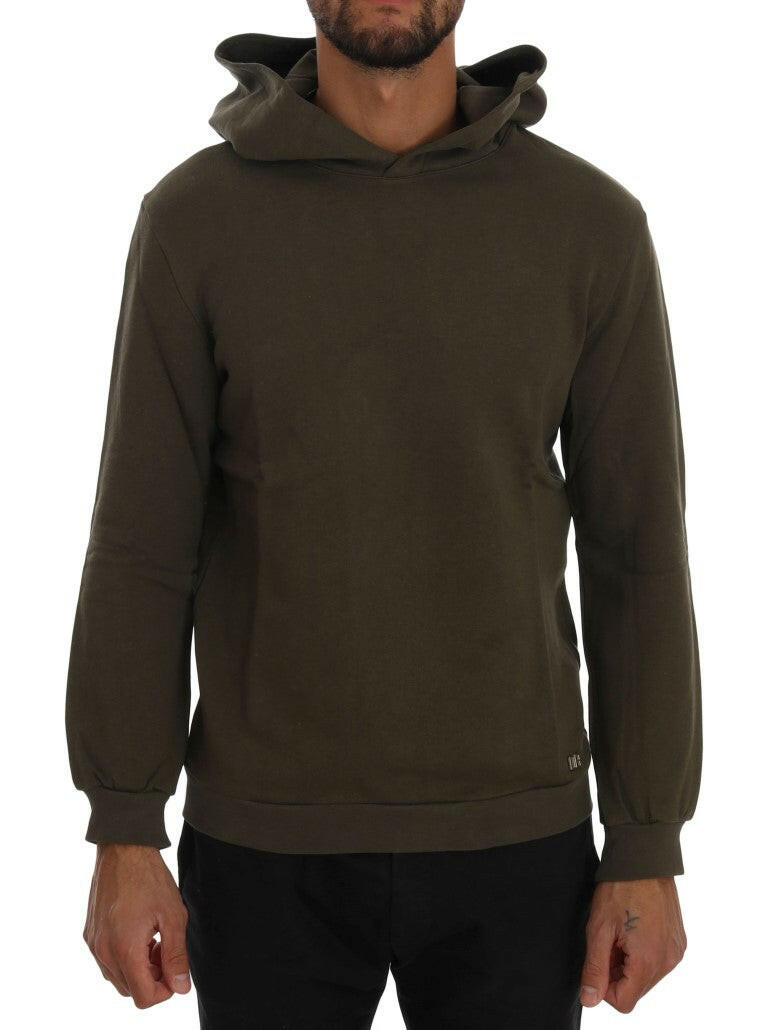 Daniele Alessandrini Green Pullover Hodded Cotton Sweater -   -  Daniele Alessandrini.
