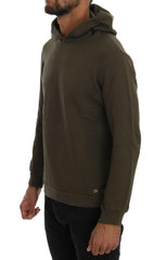 Daniele Alessandrini Green Pullover Hodded Cotton Sweater -   -  Daniele Alessandrini.
