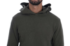Daniele Alessandrini Green Pullover Hodded Cotton Sweater -   -  Daniele Alessandrini.