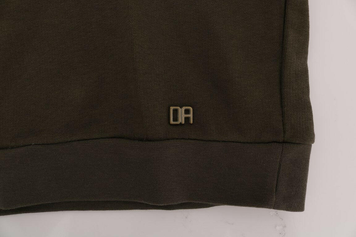Daniele Alessandrini Green Pullover Hodded Cotton Sweater -   -  Daniele Alessandrini.