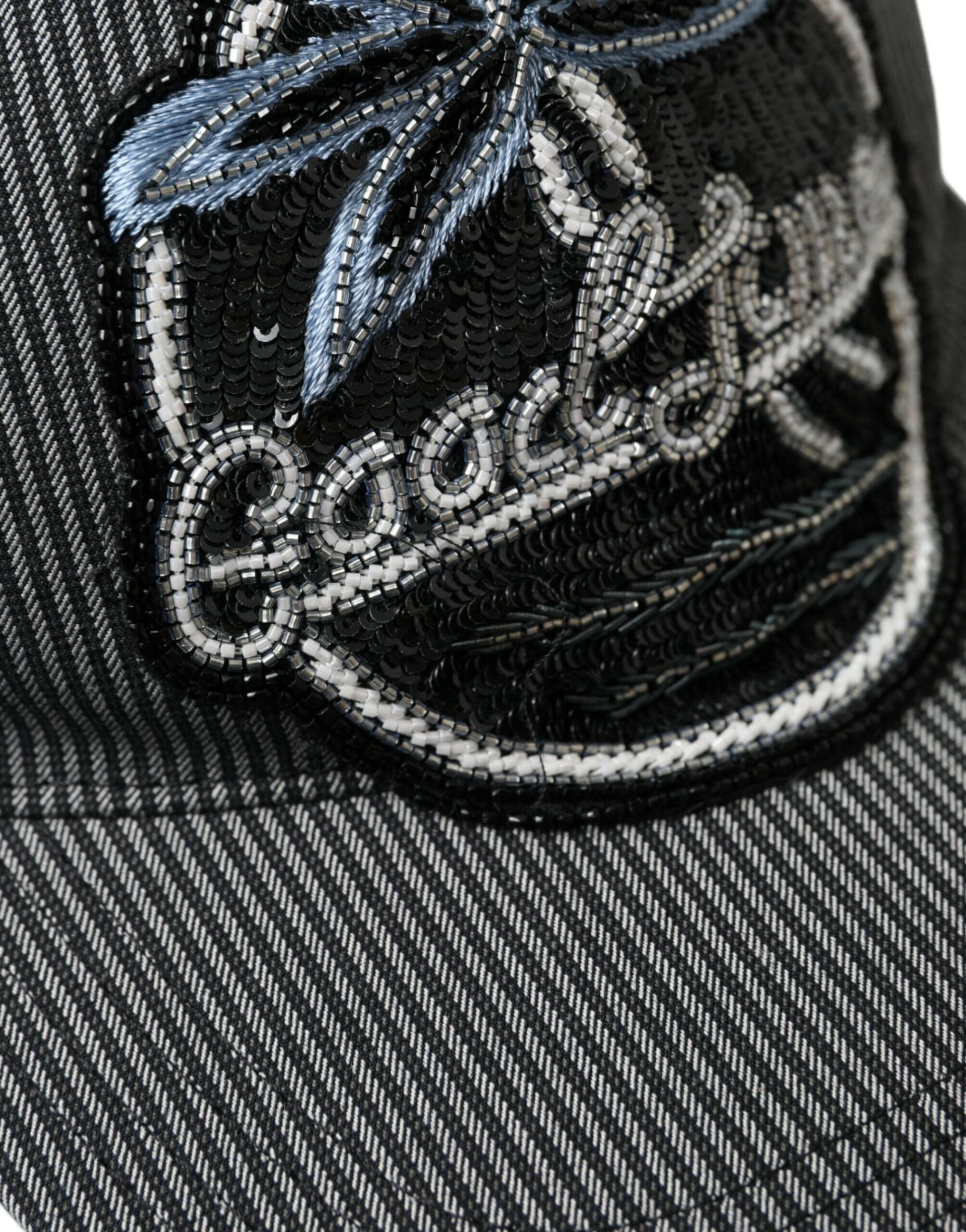 Dolce & Gabbana Black Cotton Embellished Baseball Hat Men -   -  Dolce & Gabbana.