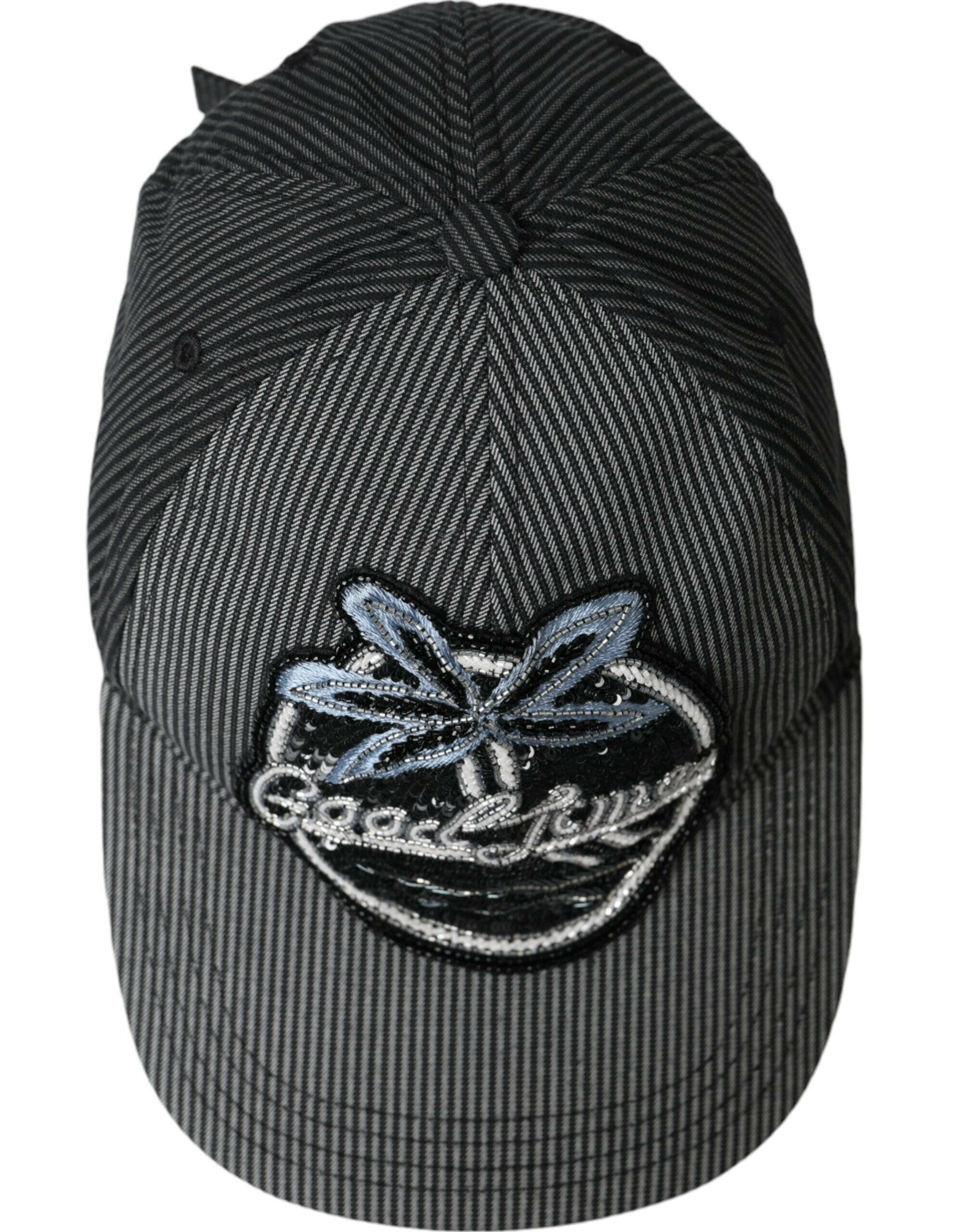 Dolce & Gabbana Black Cotton Embellished Baseball Hat Men -   -  Dolce & Gabbana.