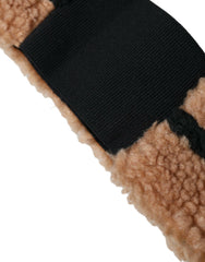 Dolce & Gabbana Brown Black Fleece Wool Head Band Hat Men -   -  Dolce & Gabbana.