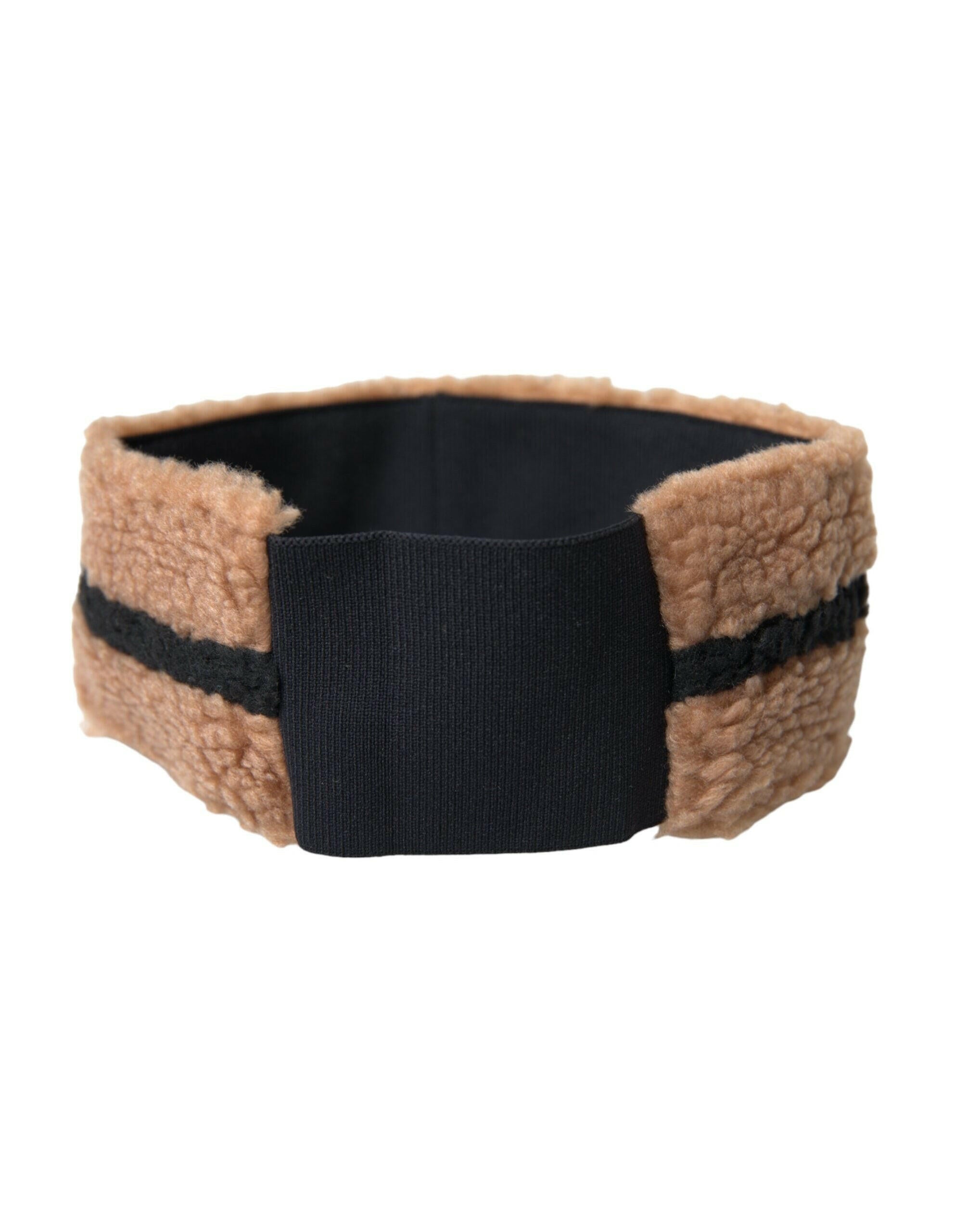 Dolce & Gabbana Brown Black Fleece Wool Head Band Hat Men -   -  Dolce & Gabbana.