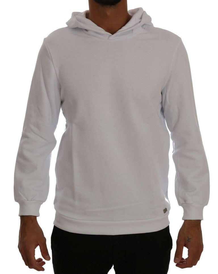 Daniele Alessandrini White Pullover Hodded Cotton Sweater -   -  Daniele Alessandrini.