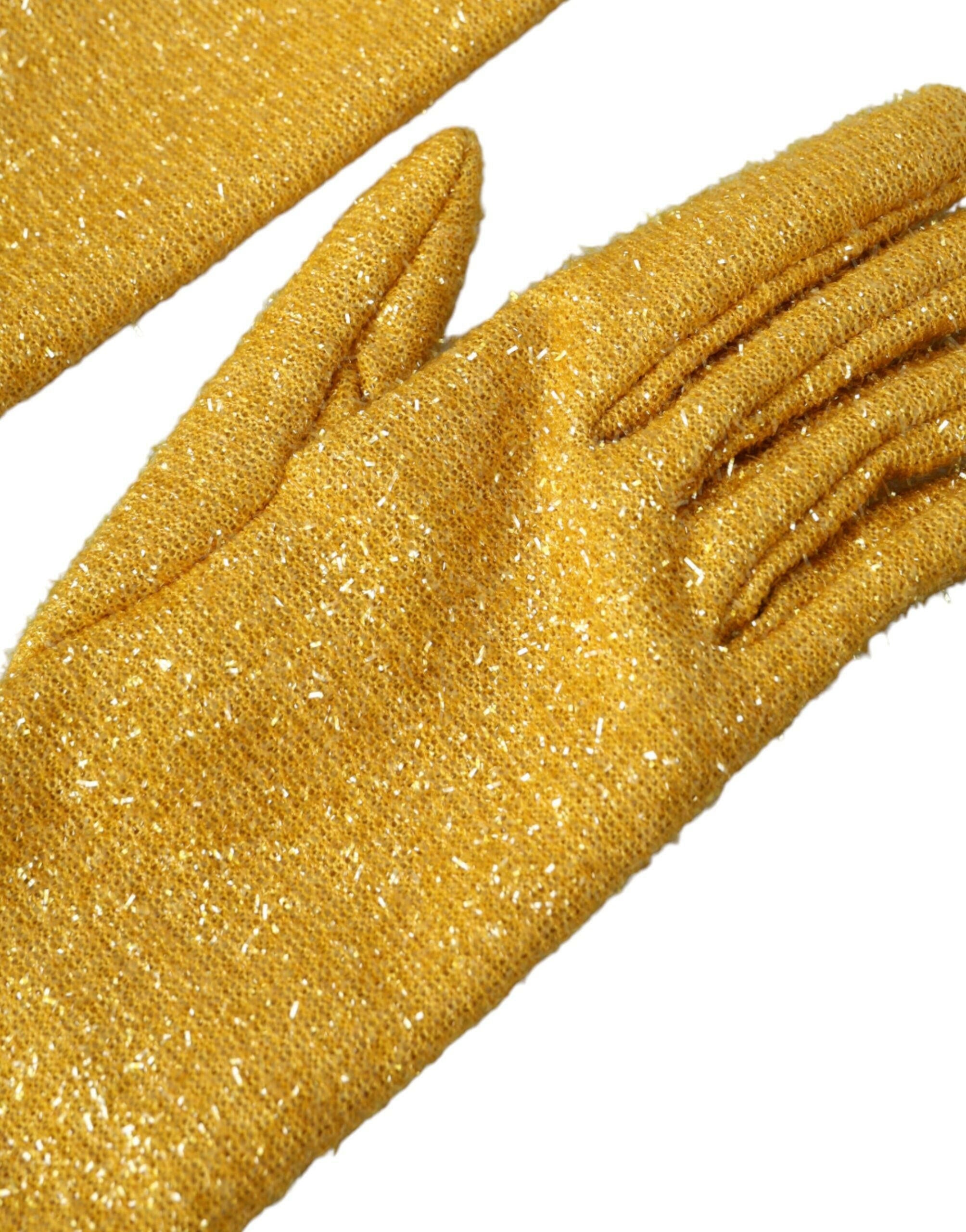 Dolce & Gabbana Gold Lurex Fantasia Mid Arm Length Gloves -   -  Dolce & Gabbana.