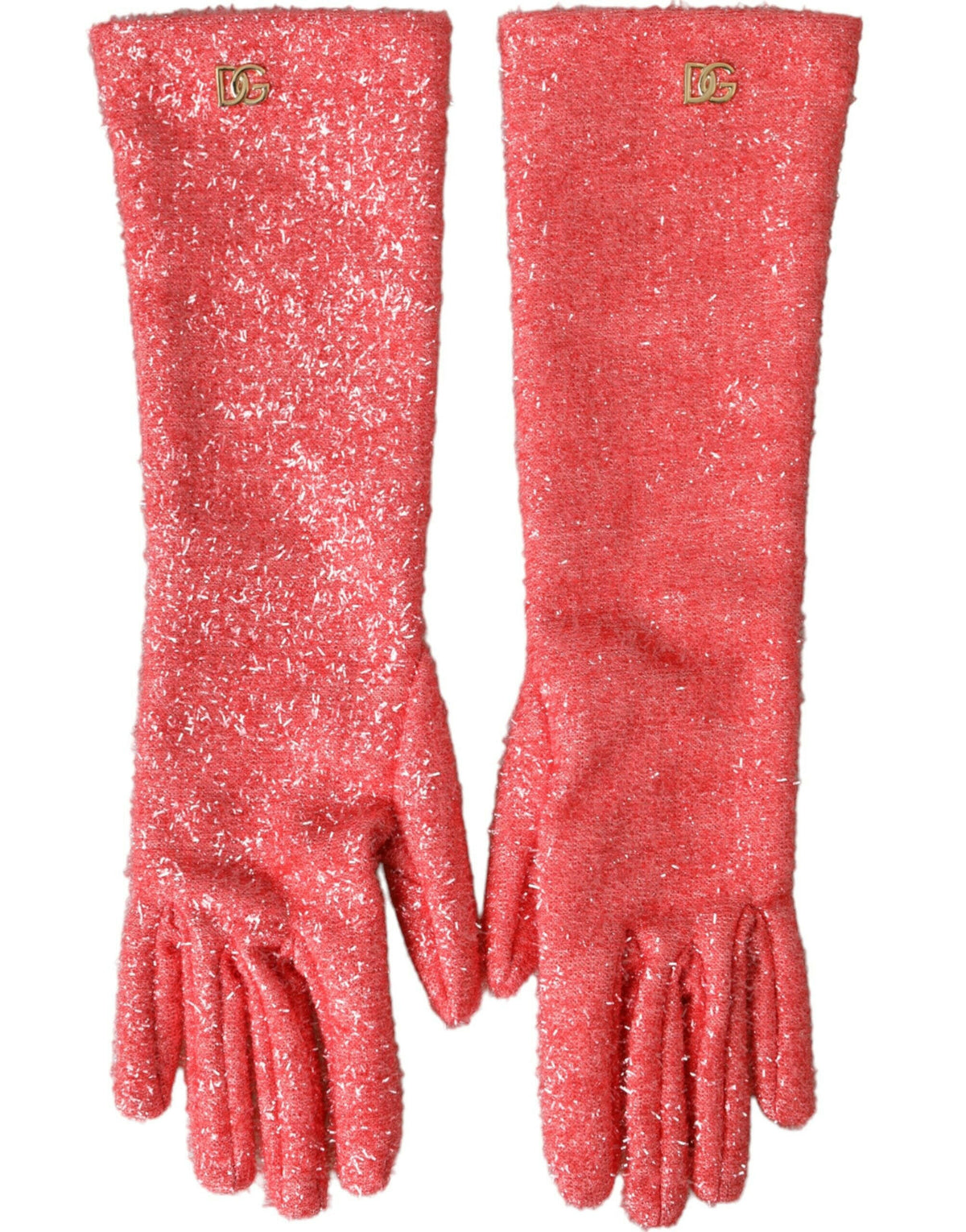 Dolce & Gabbana Pink Lurex Fantasia Mid Arm Length Gloves -   -  Dolce & Gabbana.