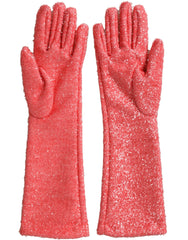 Dolce & Gabbana Pink Lurex Fantasia Mid Arm Length Gloves -   -  Dolce & Gabbana.