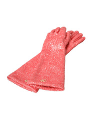 Dolce & Gabbana Pink Lurex Fantasia Mid Arm Length Gloves -   -  Dolce & Gabbana.