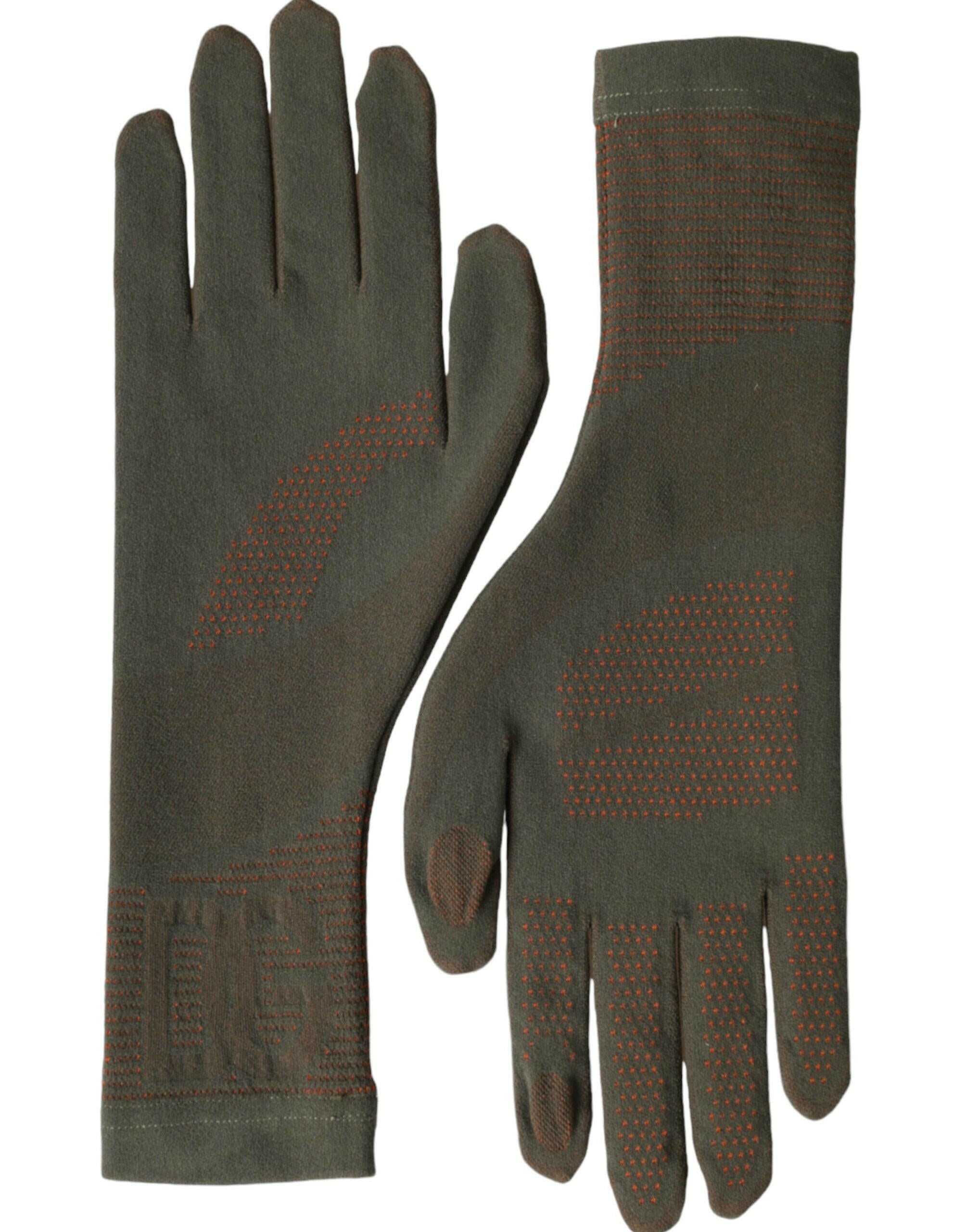 Dolce & Gabbana Brown Cotton Stretch Wrist Length Gloves -   -  Dolce & Gabbana.