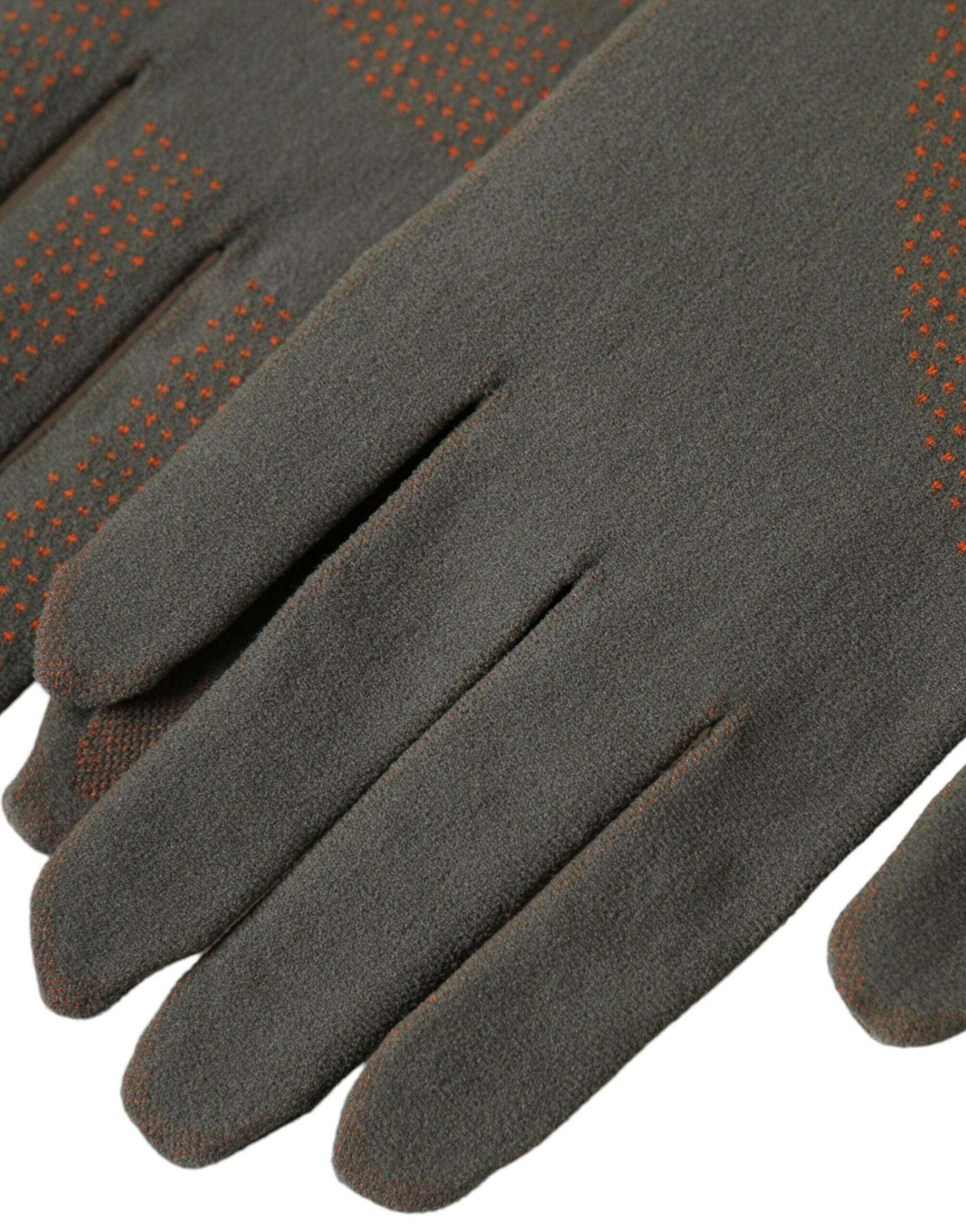Dolce & Gabbana Brown Cotton Stretch Wrist Length Gloves -   -  Dolce & Gabbana.
