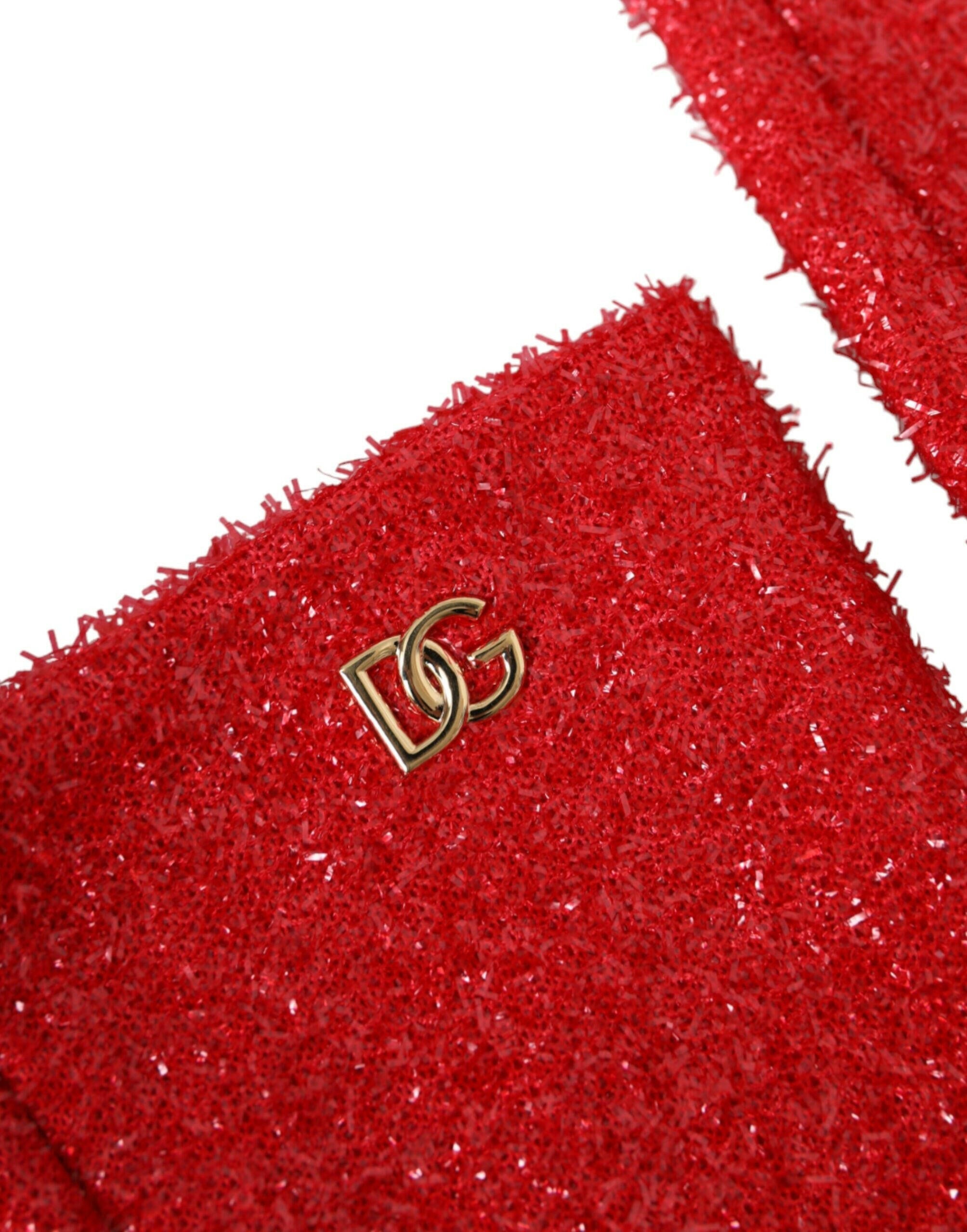 Dolce & Gabbana Red Lurex Fantasia Mid Arm Length Gloves -   -  Dolce & Gabbana.