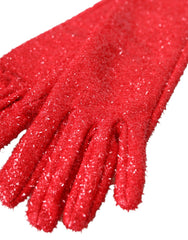 Dolce & Gabbana Red Lurex Fantasia Mid Arm Length Gloves -   -  Dolce & Gabbana.