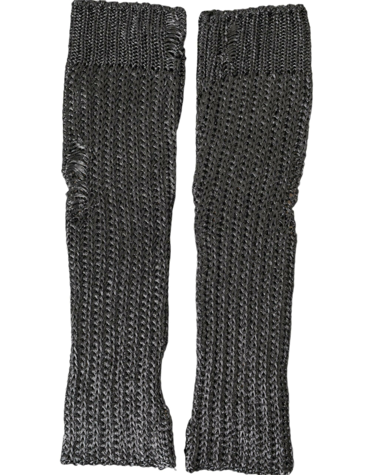 Dolce & Gabbana Gray Viscose Knitted Finger Less Gloves -   -  Dolce & Gabbana.