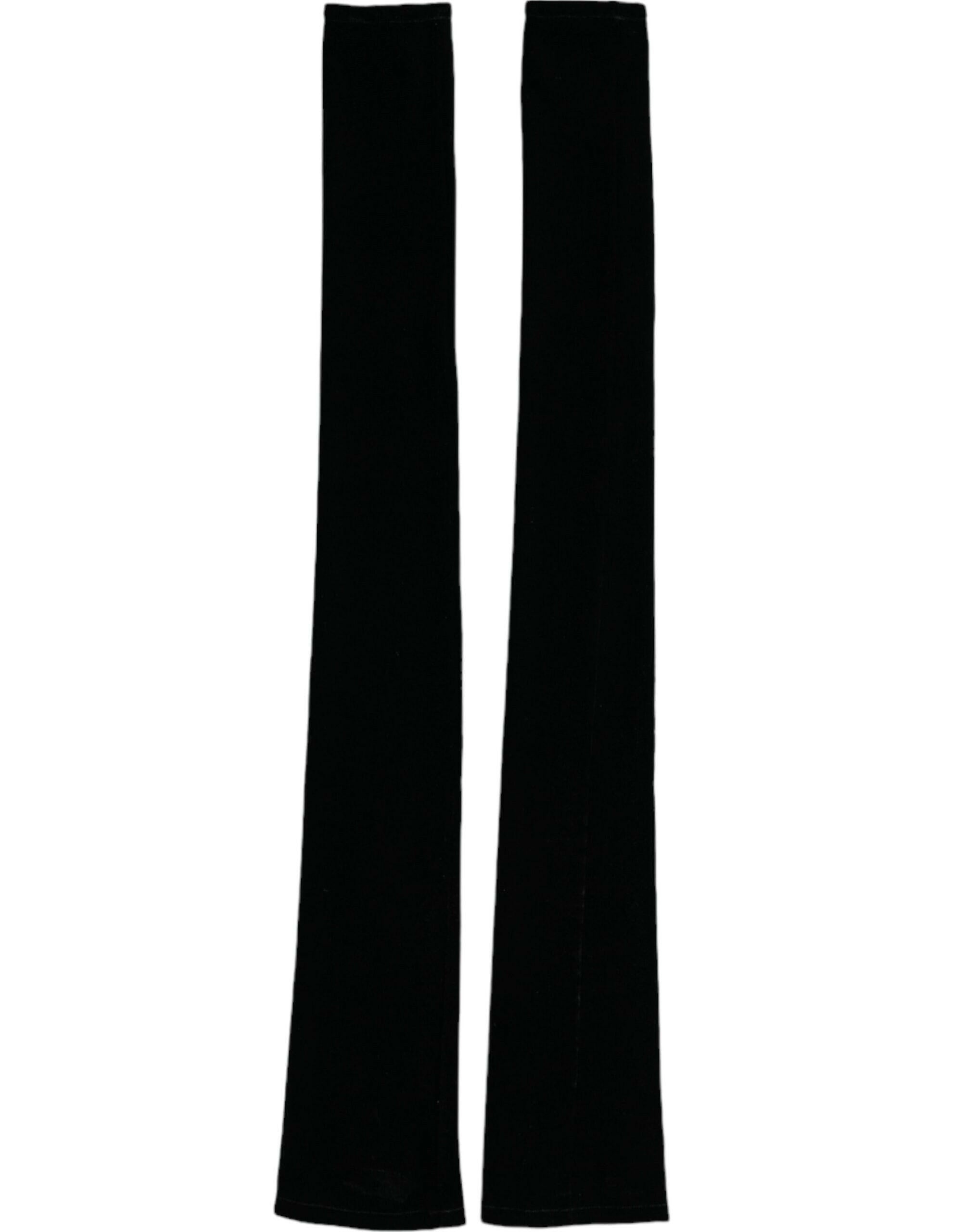 Dolce & Gabbana Black Nylon Finger Less Elbow Long Gloves -   -  Dolce & Gabbana.