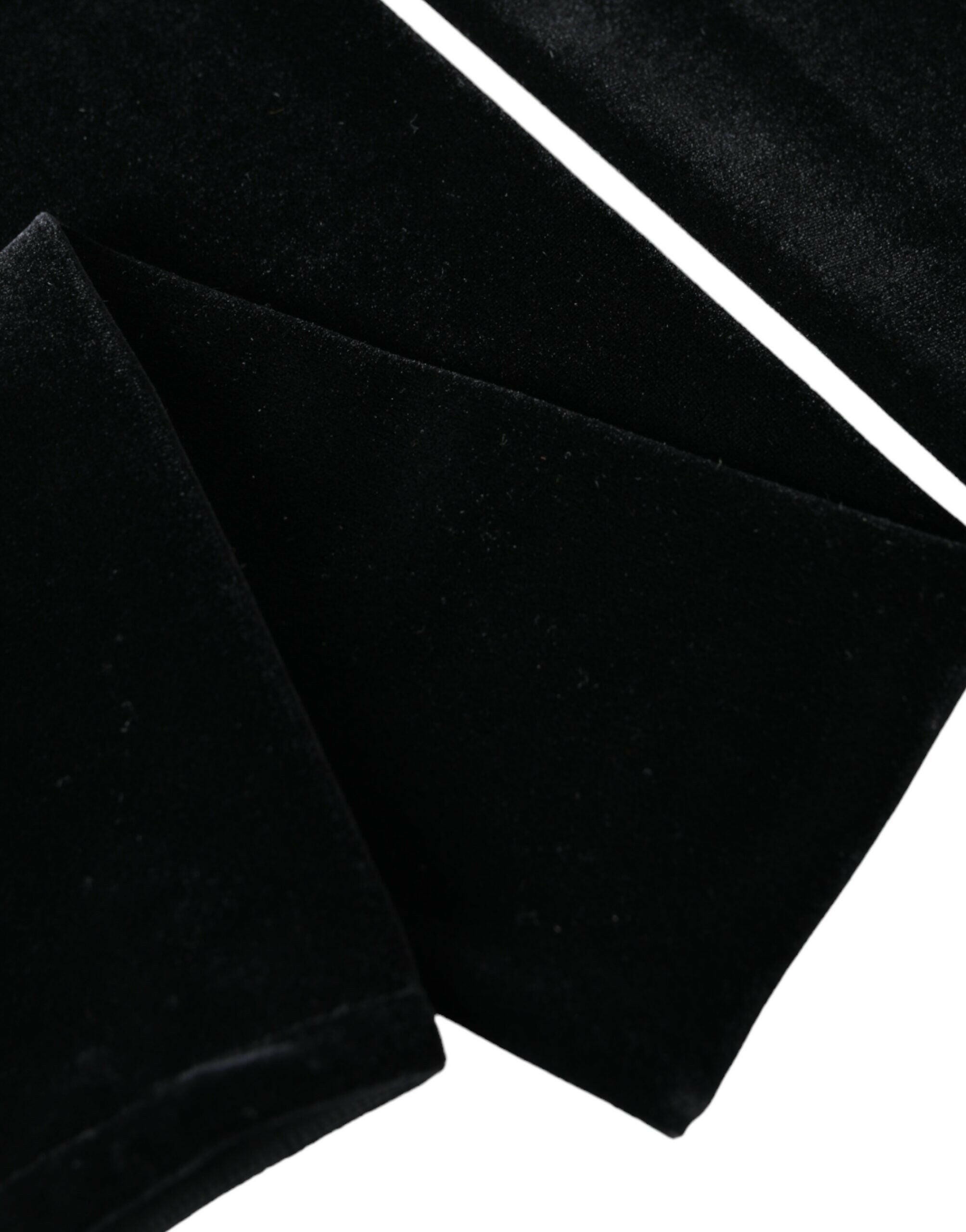 Dolce & Gabbana Black Nylon Finger Less Elbow Long Gloves -   -  Dolce & Gabbana.