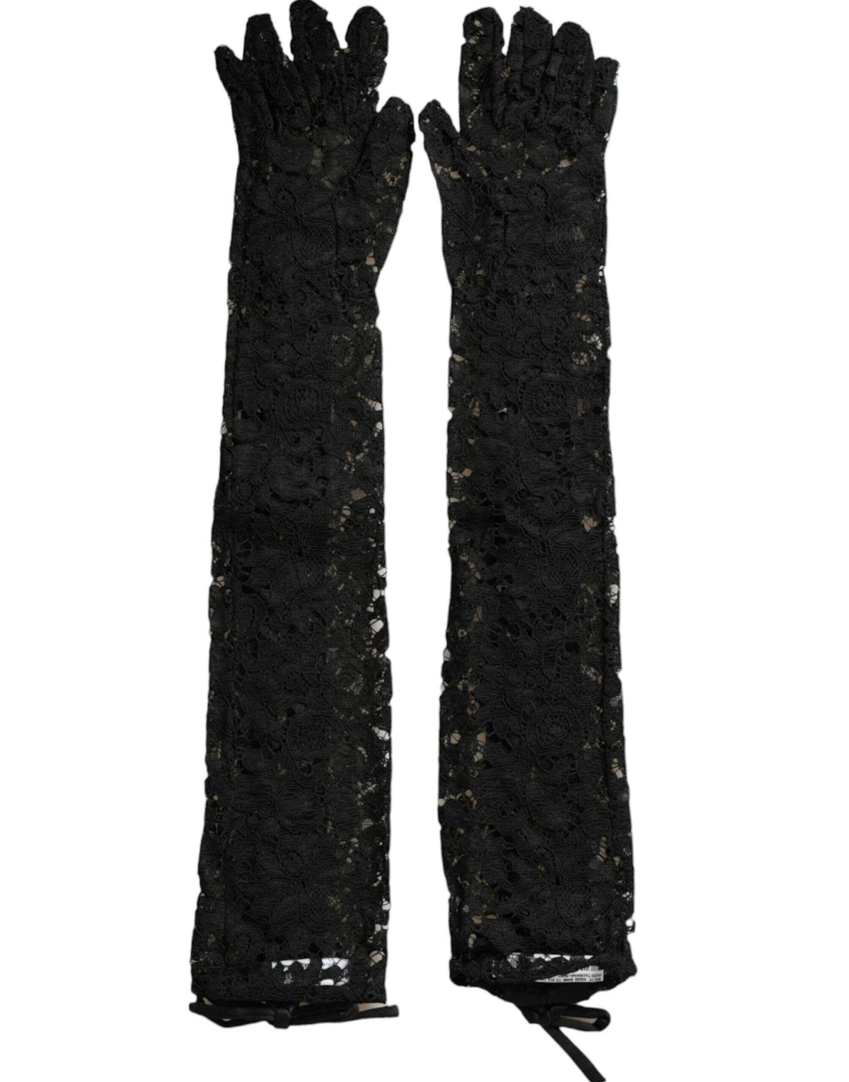 Dolce & Gabbana Black Taormina Lace Elbow Length Gloves -   -  Dolce & Gabbana.