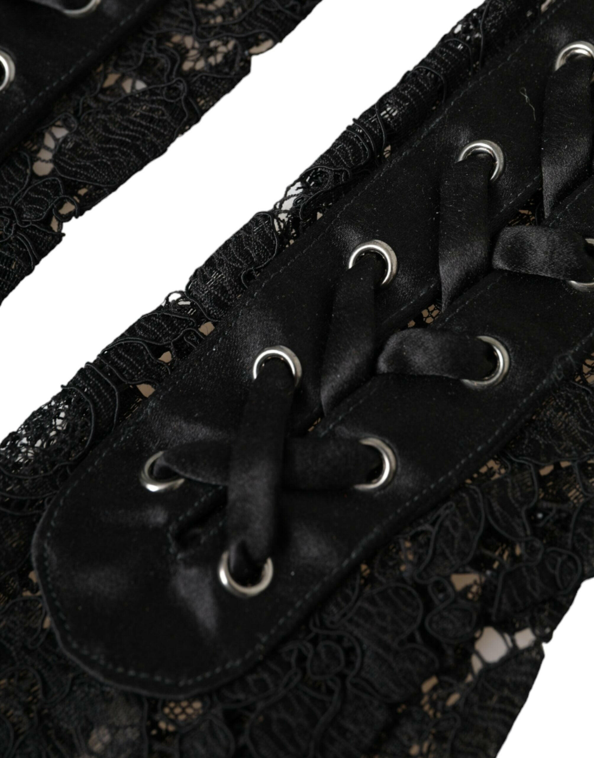 Dolce & Gabbana Black Taormina Lace Elbow Length Gloves -   -  Dolce & Gabbana.