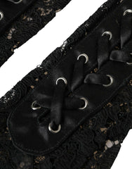 Dolce & Gabbana Black Taormina Lace Elbow Length Gloves -   -  Dolce & Gabbana.