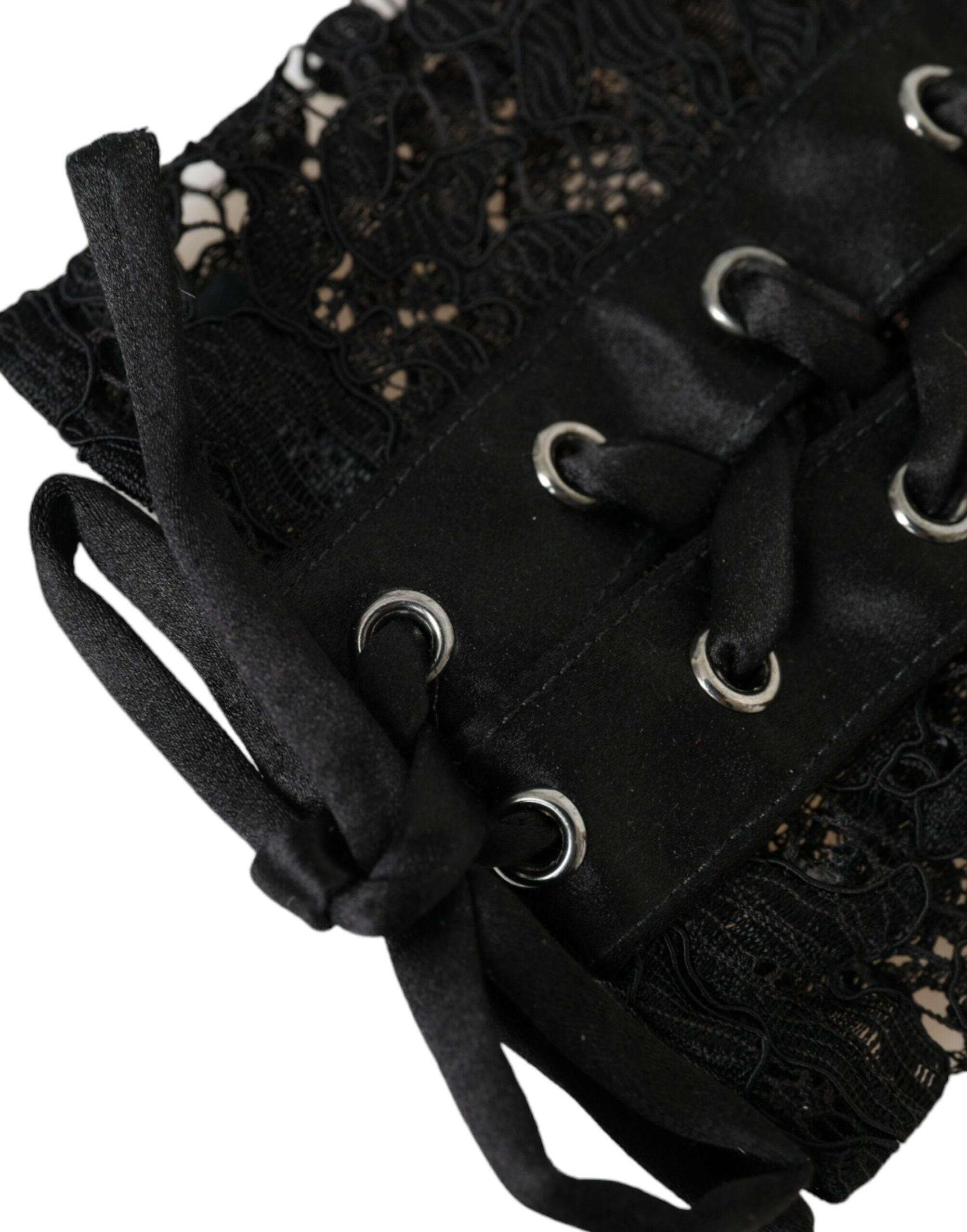 Dolce & Gabbana Black Taormina Lace Elbow Length Gloves -   -  Dolce & Gabbana.