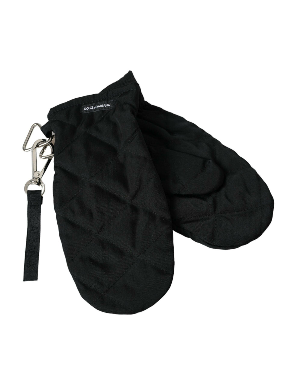 Dolce & Gabbana Black Quilted Nylon Wrist Length Mitten Gloves -   -  Dolce & Gabbana.
