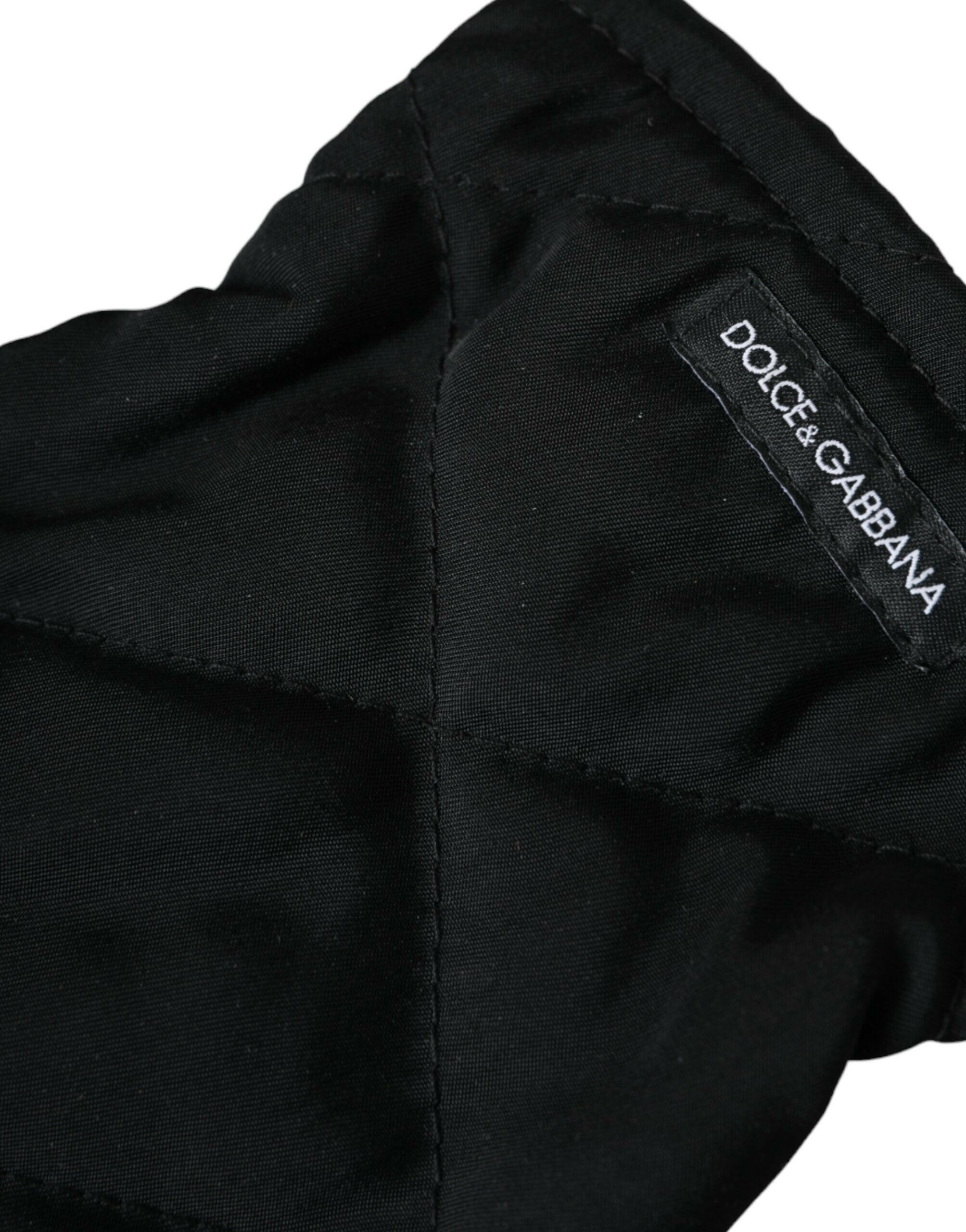 Dolce & Gabbana Black Quilted Nylon Wrist Length Mitten Gloves -   -  Dolce & Gabbana.