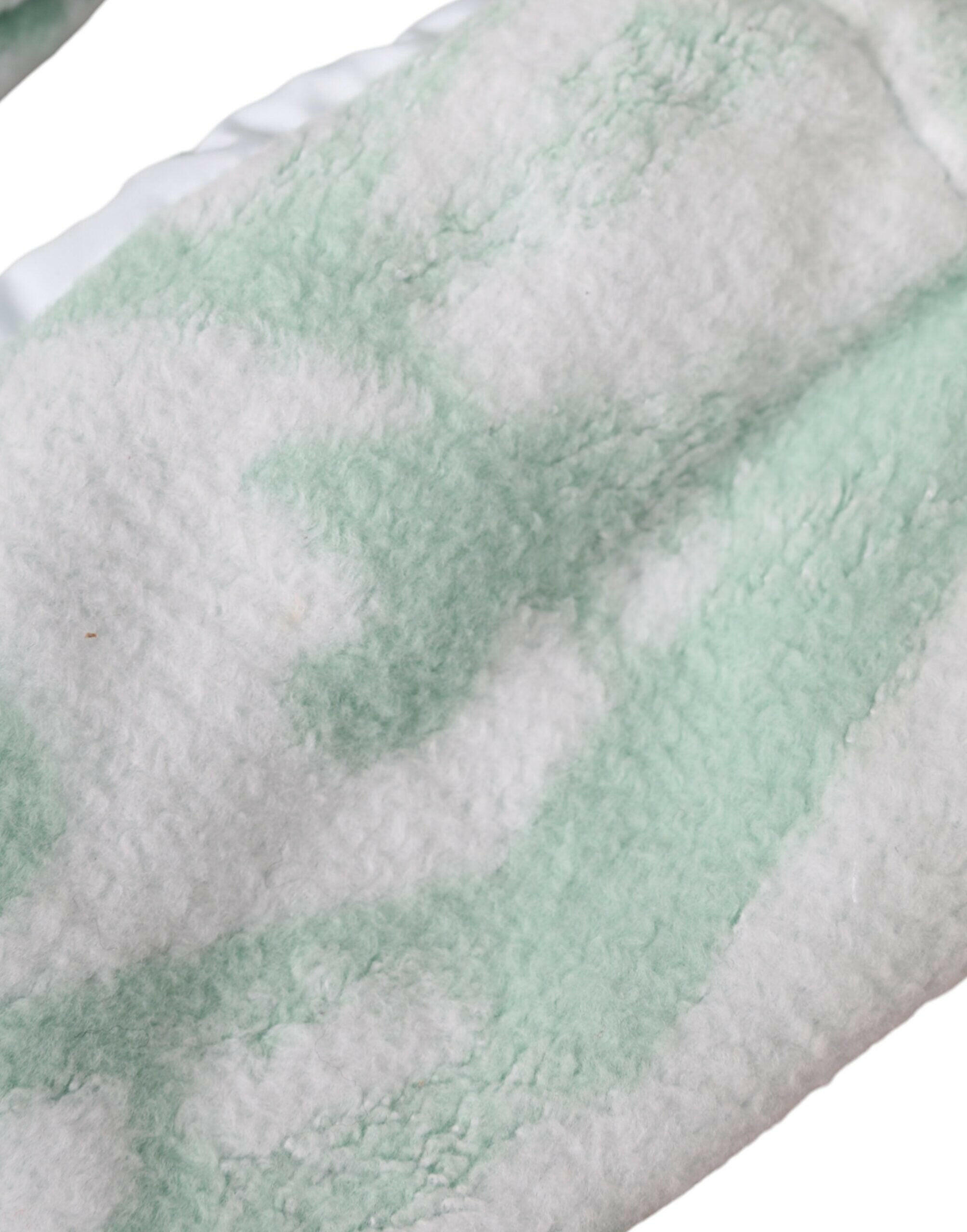 Dolce & Gabbana White Nylon Fleece Wrist Length Mitten Gloves -   -  Dolce & Gabbana.