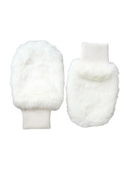 Dolce & Gabbana White Acrylic Knitted Fur Wrist Mitten Gloves -   -  Dolce & Gabbana.