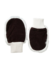 Dolce & Gabbana White Acrylic Knitted Fur Wrist Mitten Gloves -   -  Dolce & Gabbana.