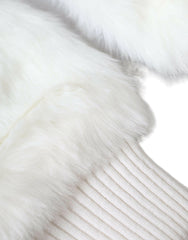 Dolce & Gabbana White Acrylic Knitted Fur Wrist Mitten Gloves -   -  Dolce & Gabbana.
