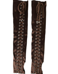 Dolce & Gabbana Brown Acetate Lace Up Fingerless Gloves -   -  Dolce & Gabbana.