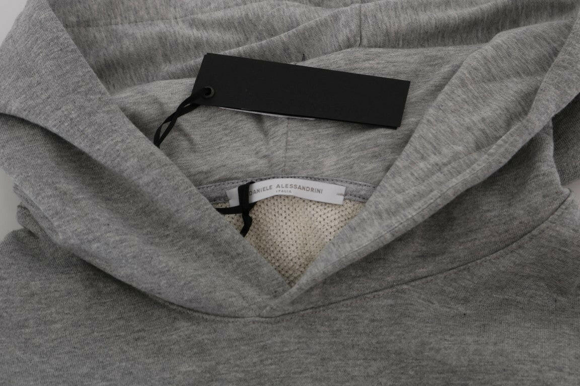 Daniele Alessandrini Gray Pullover Hodded Cotton Sweater -   -  Daniele Alessandrini.