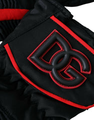 Dolce & Gabbana Black Red Nylon Wrist Length Gloves -   -  Dolce & Gabbana.