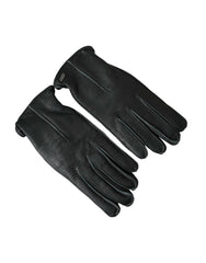 Dolce & Gabbana Black Deer Leather Wrist Length Gloves -   -  Dolce & Gabbana.