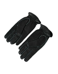 Dolce & Gabbana Black Deer Leather Wrist Length Gloves -   -  Dolce & Gabbana.