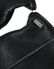 Dolce & Gabbana Black Deer Leather Wrist Length Gloves -   -  Dolce & Gabbana.