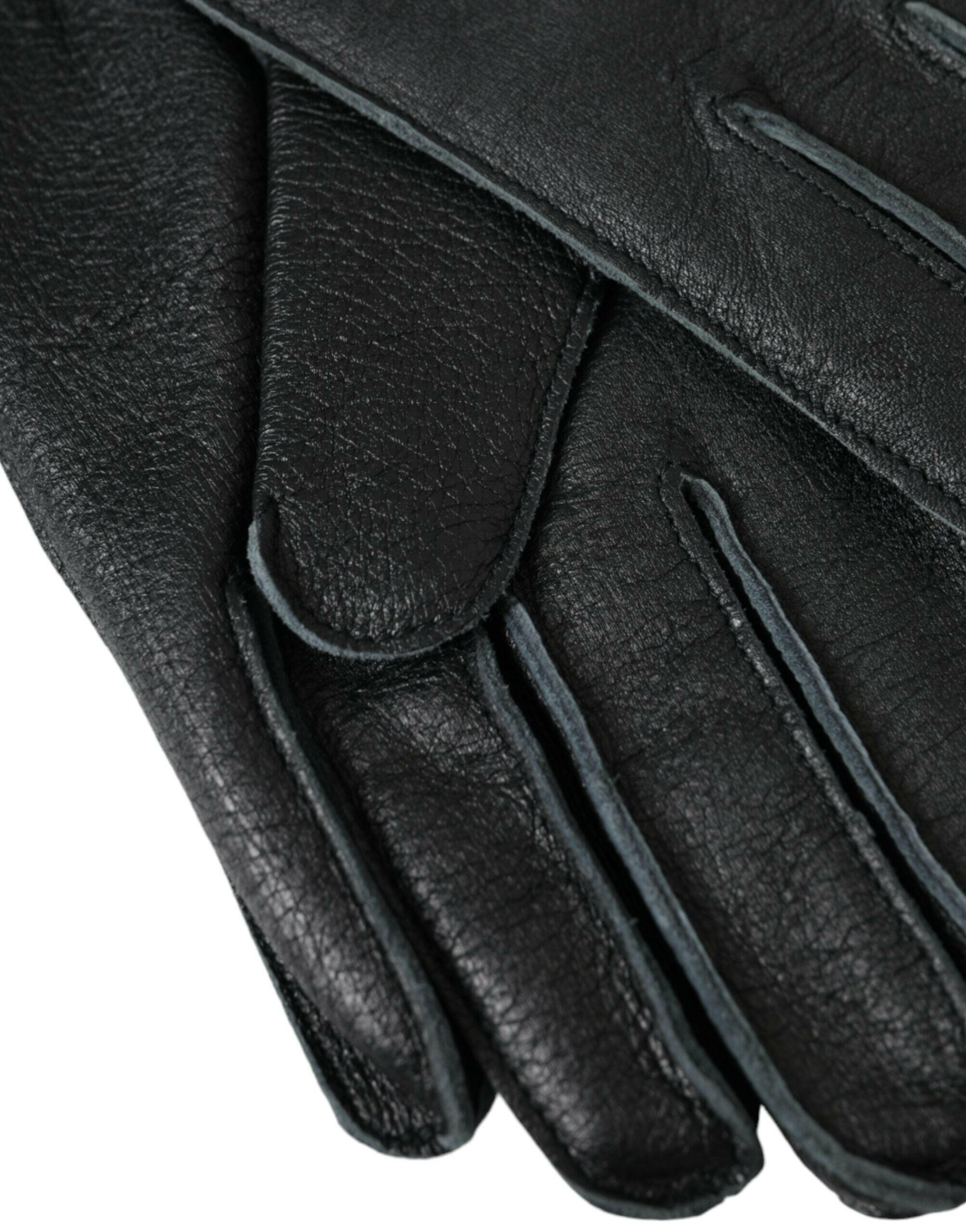 Dolce & Gabbana Black Deer Leather Wrist Length Gloves -   -  Dolce & Gabbana.