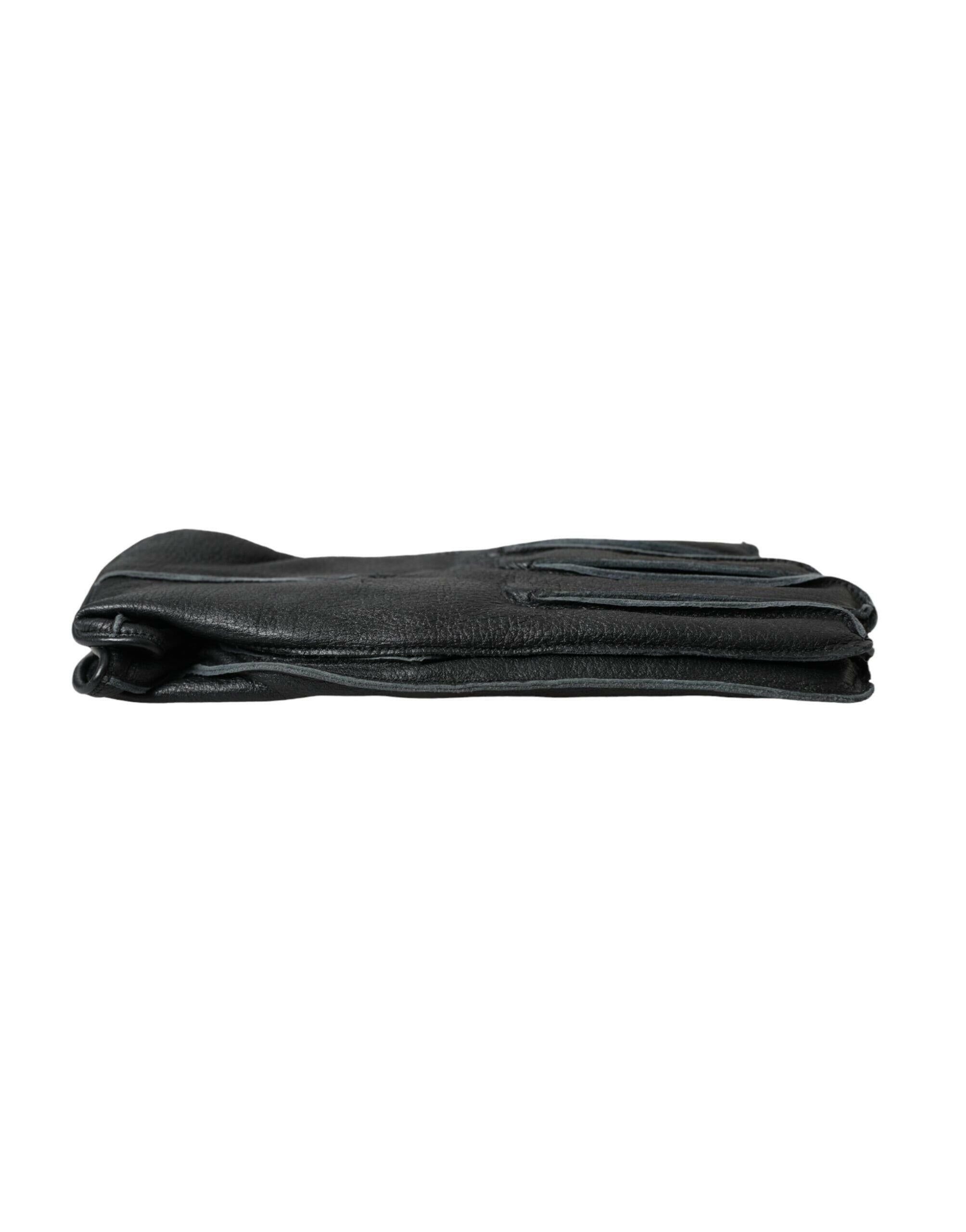 Dolce & Gabbana Black Deer Leather Wrist Length Gloves -   -  Dolce & Gabbana.