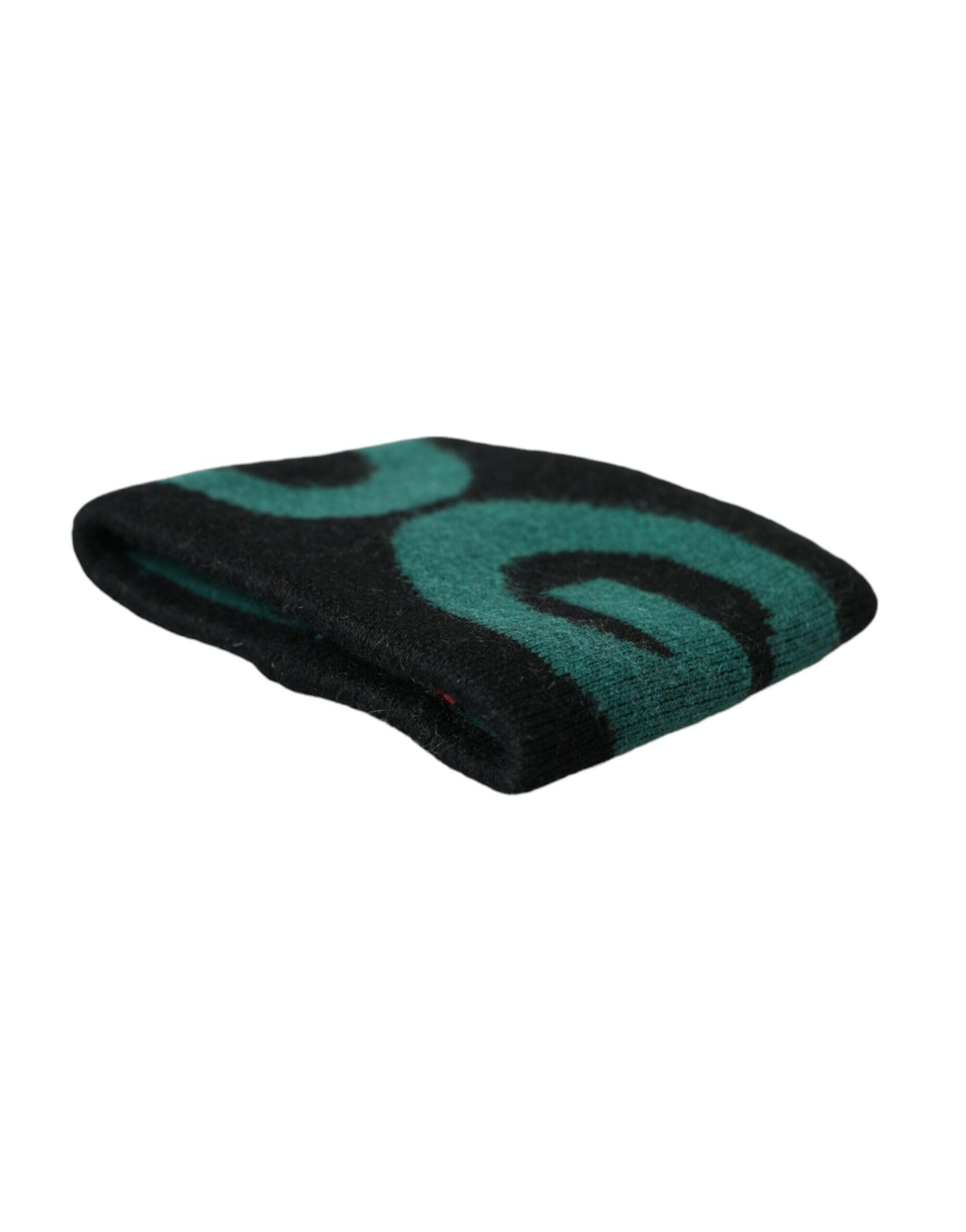 Dolce & Gabbana Black Green Wool Logo #DGMILLENNIALS Wristband -   -  Dolce & Gabbana.