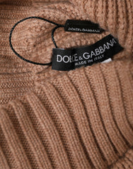 Dolce & Gabbana Brown Solid Knitted Fur Ball Winter Beanie Hat -   -  Dolce & Gabbana.