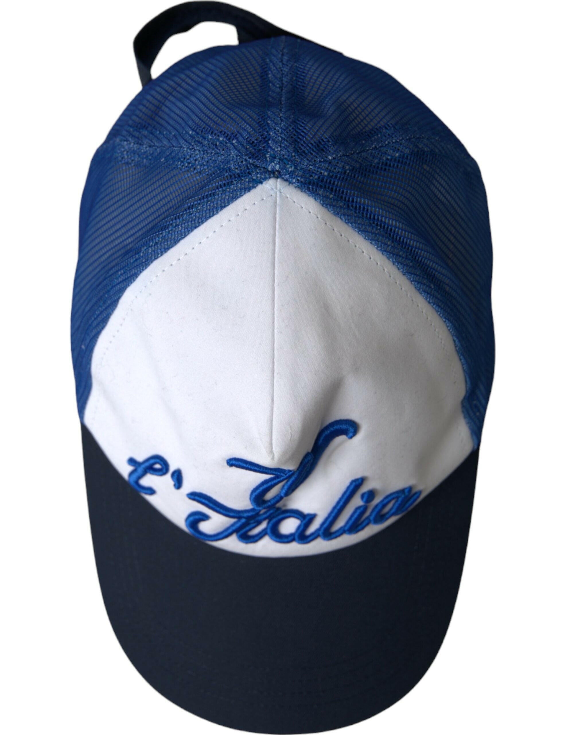 Dolce & Gabbana Blue White Black Italia Mesh Baseball Hat -   -  Dolce & Gabbana.