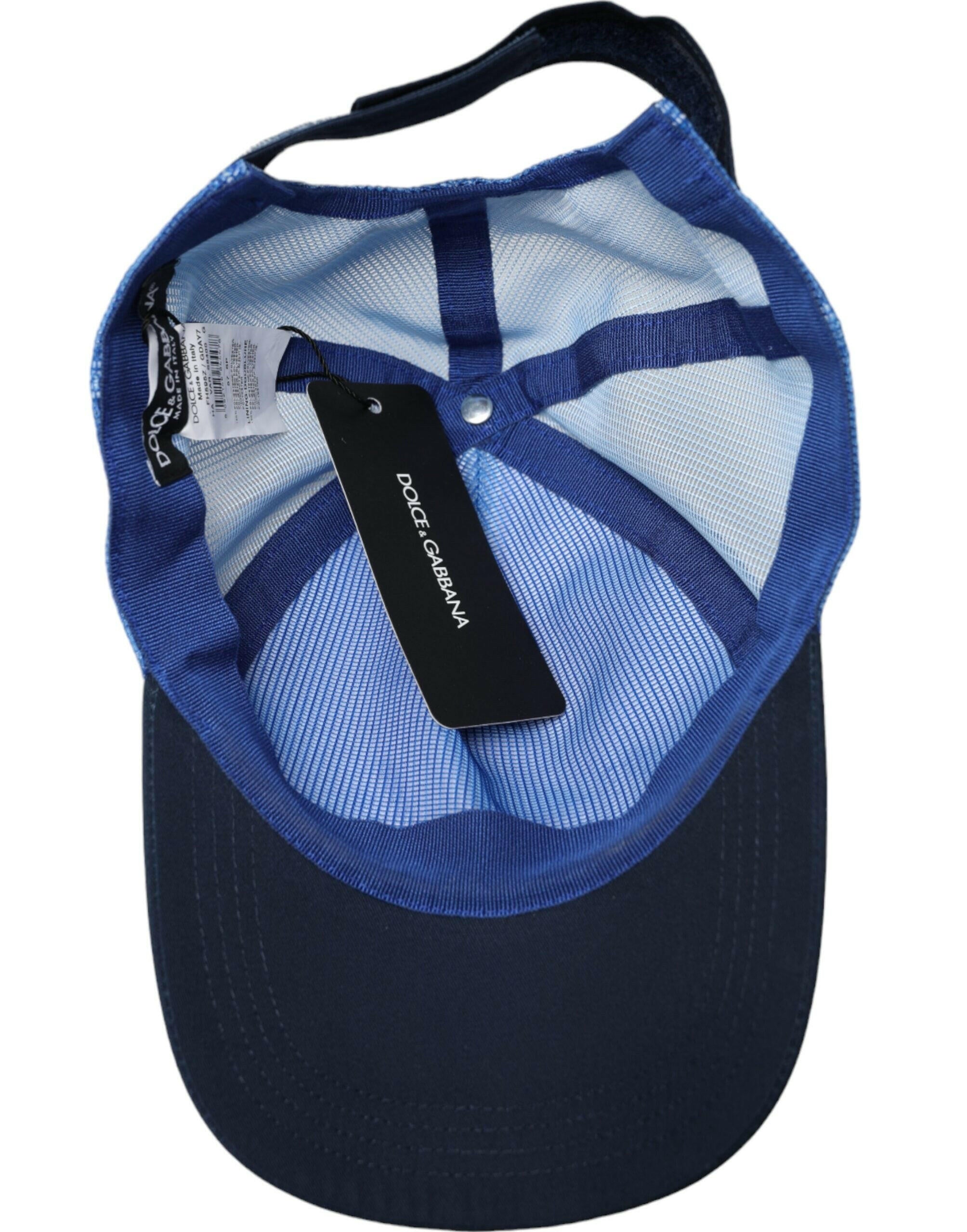 Dolce & Gabbana Blue White Black Italia Mesh Baseball Hat -   -  Dolce & Gabbana.
