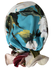 Dolce & Gabbana Blue Floral Motif Turban Head Hat Women -   -  Dolce & Gabbana.