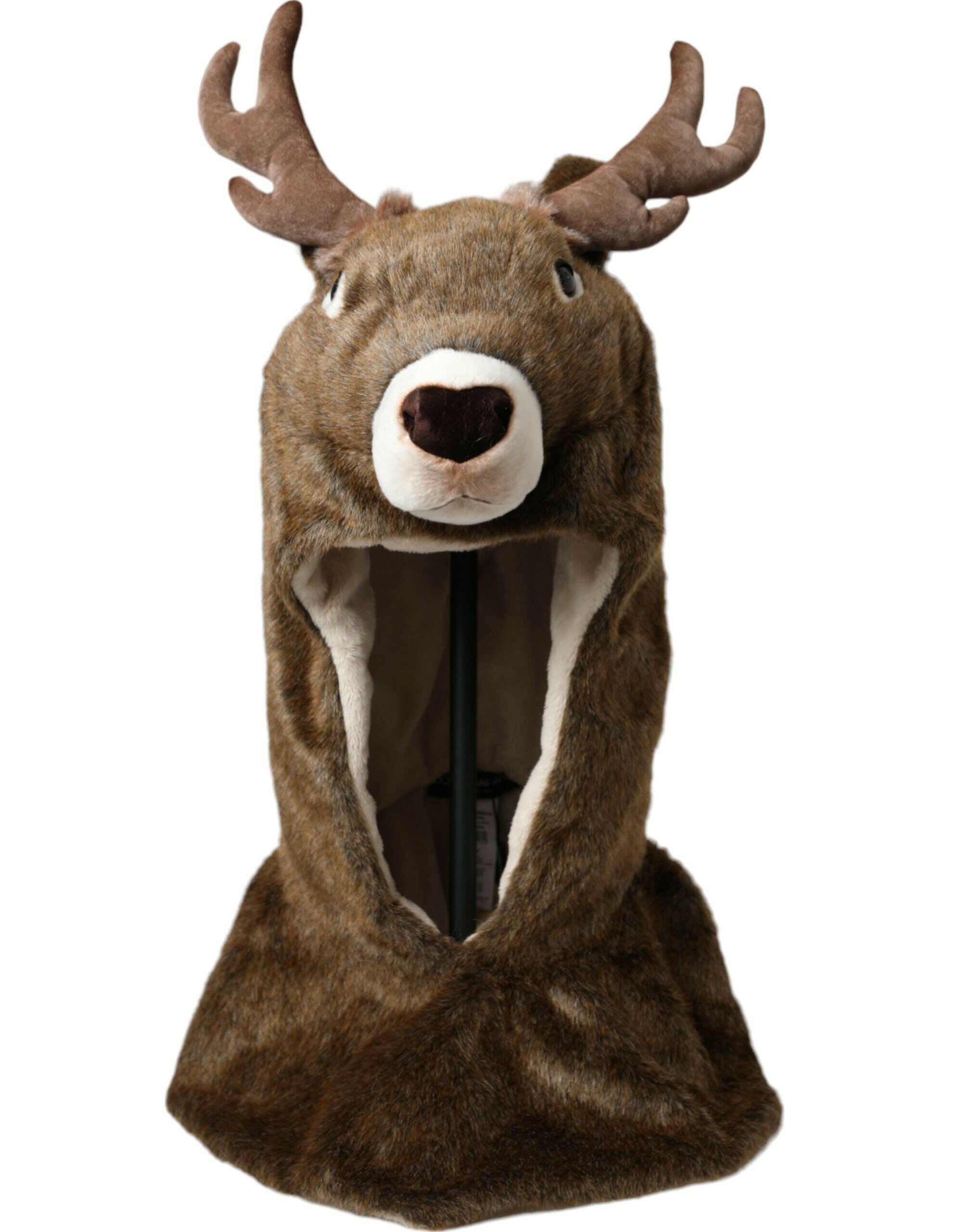 Dolce & Gabbana Brown Deer Faux Fur Whole Head Hat -   -  Dolce & Gabbana.