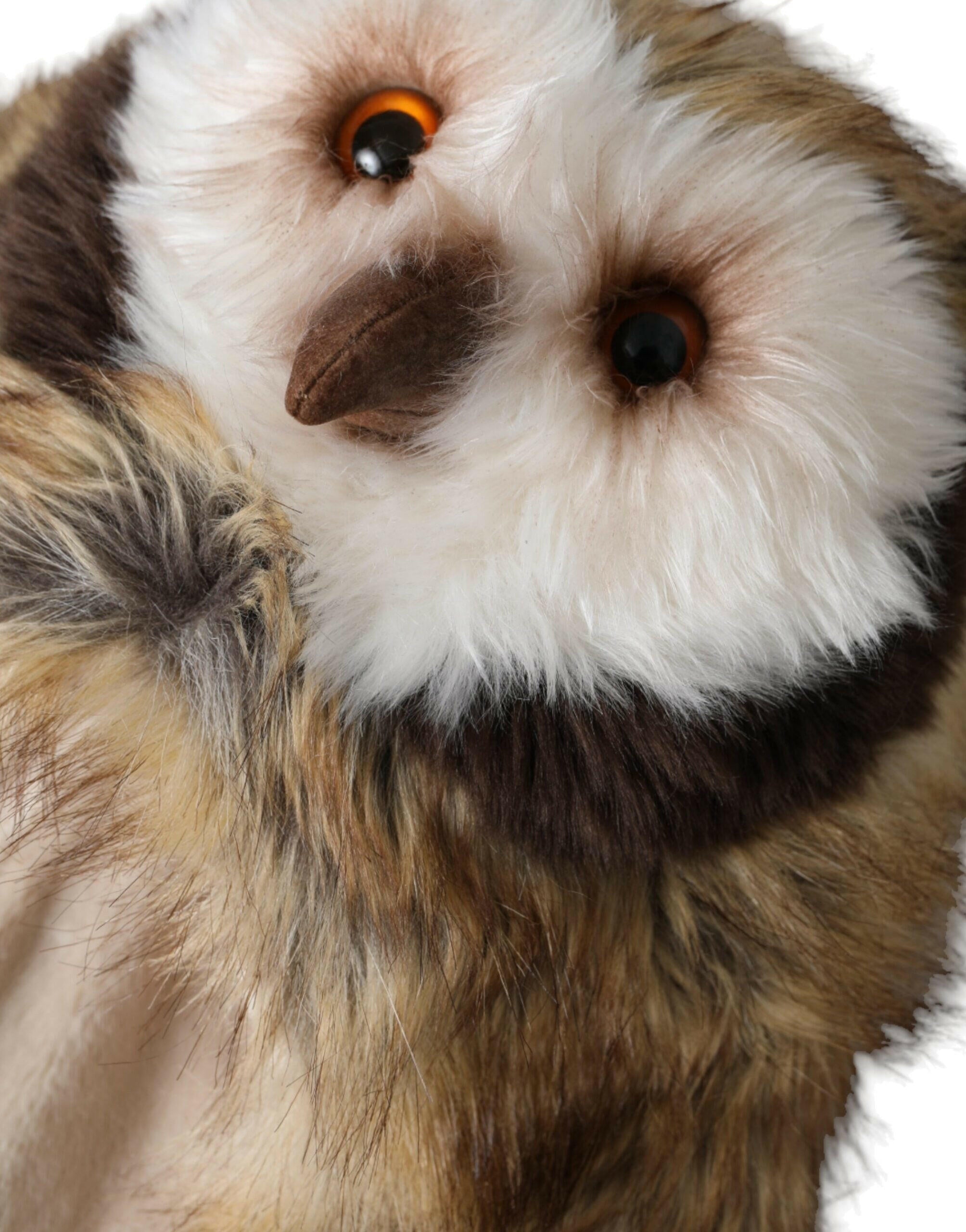 Dolce & Gabbana Brown Owl Faux Fur Whole Head Cap Hat -   -  Dolce & Gabbana.