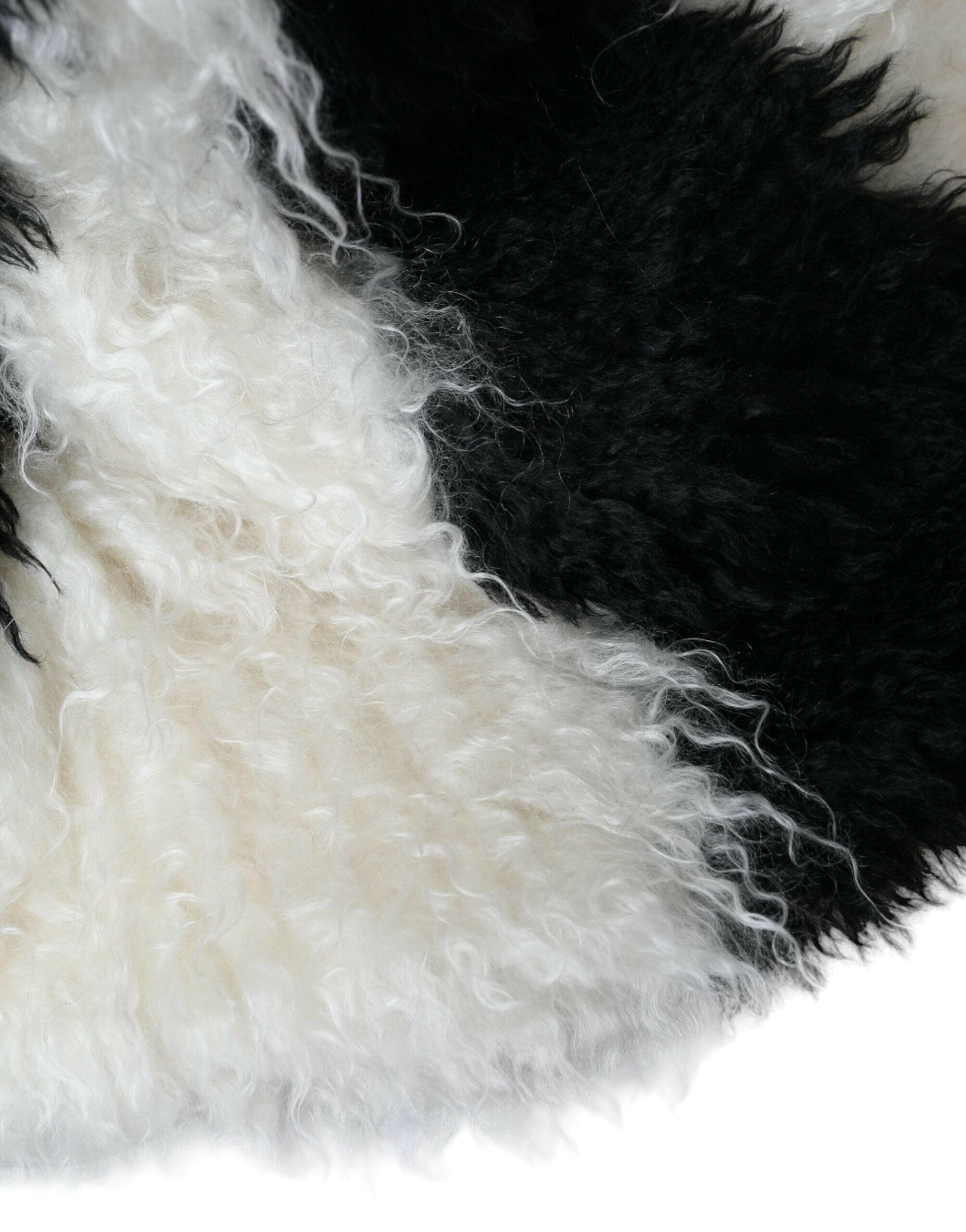 Dolce & Gabbana Black White Stripes Mohair Fur Bucket Hat -   -  Dolce & Gabbana.