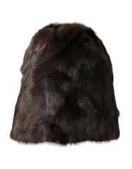 Dolce & Gabbana Brown Weasel Fur Womens Cashmere Hat Beanie -   -  Dolce & Gabbana.